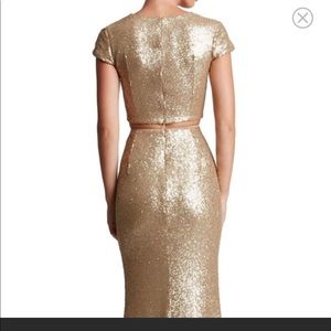 Dress the population gold 2 piece dress set